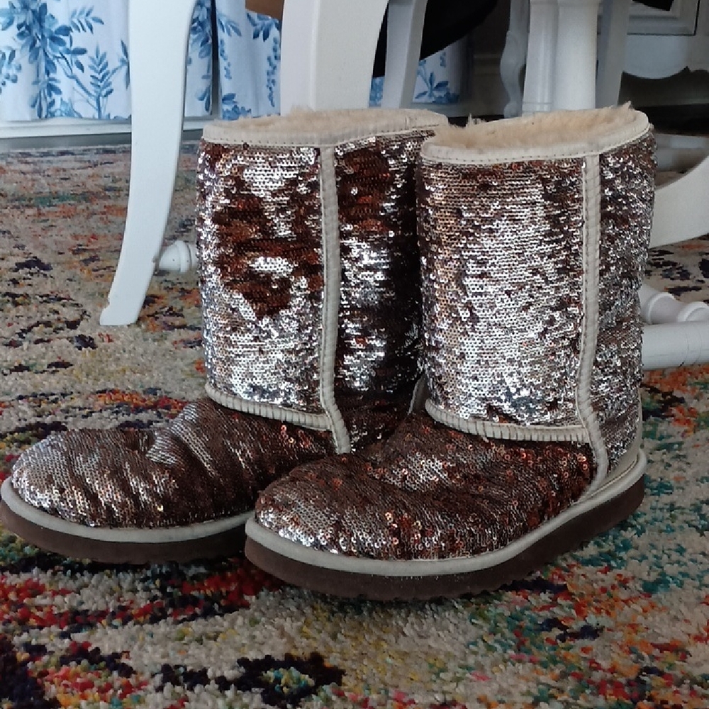 UGG Brown Sequin Winter Boots - image 1